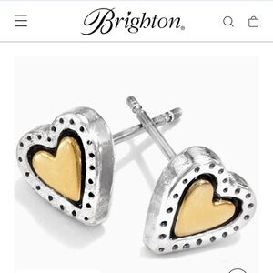 Brighton NWT Rendezvous Mini Post Earrings Gold & Silver Two Tone